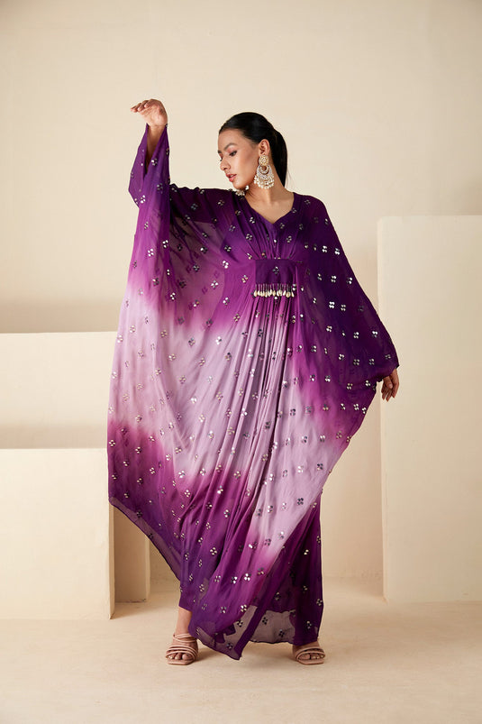 Purple Georgette Kaftan Sets