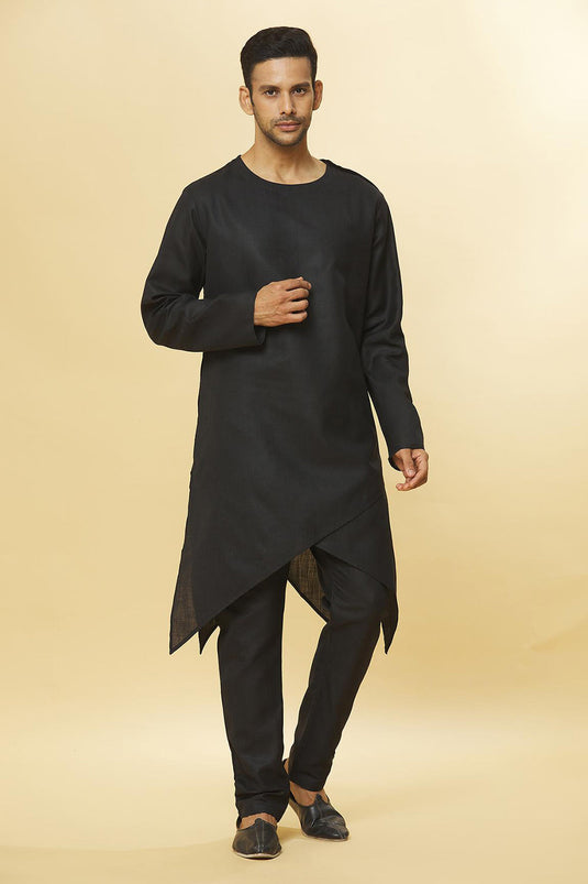 Tatvam Mihara Cotton Solid Kurta & Pyjama Set