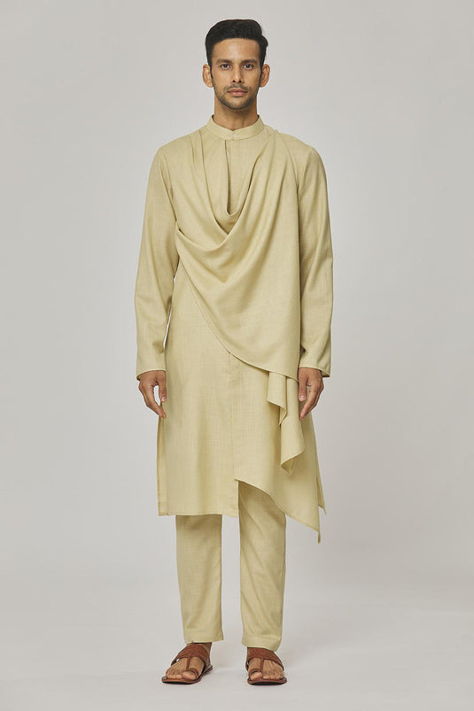 Tatvam Utsav Cotton Gathered Kurta & Pyjama Set