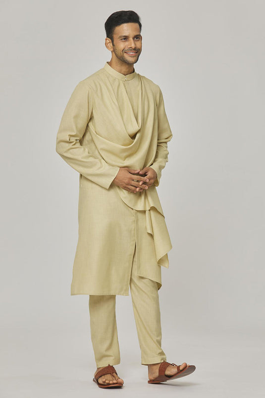 Tatvam Utsav Cotton Gathered Kurta & Pyjama Set