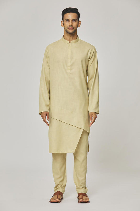 Tatvam Akio Cotton Solid Kurta & Pyjama Set