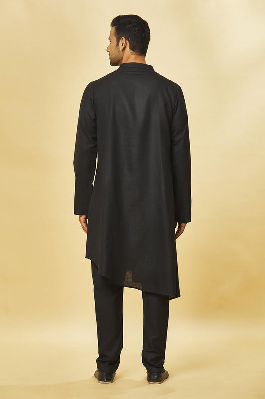 Tatvam Neel Cotton Solid Kurta & Pyjama Set