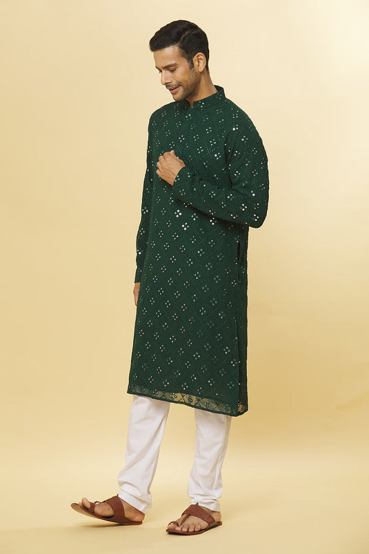 Mirror Embroidered Kurta & Pyjama Set