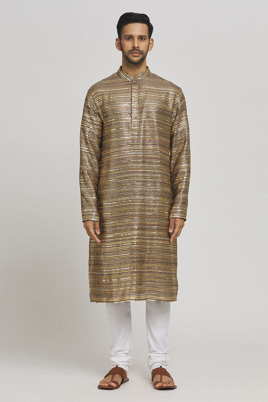 Sona Chaandi Embroidered Cotton Kurta & Chudidar Set