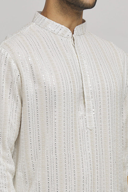 Riwaya Embroidered Cotton Kurta & Churidar Set