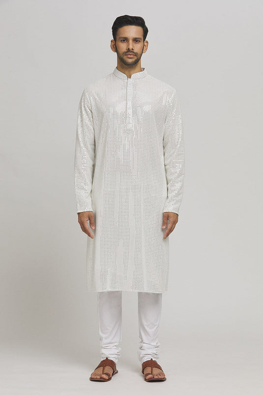 Kaanchkaari Embroidered Cotton Kurta & Churidar Set