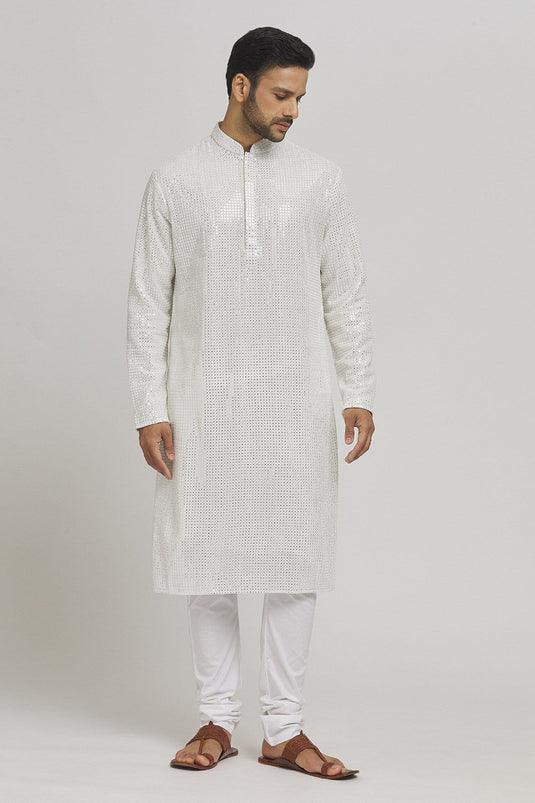 Kaanchkaari Embroidered Cotton Kurta & Churidar Set