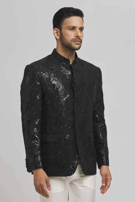 Isha Full Sleeve Embroidered Bandhgala