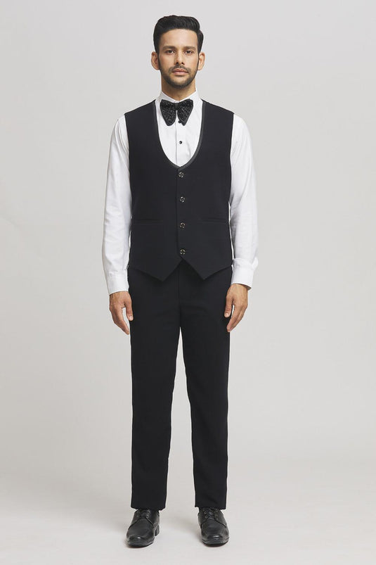 Nawaaz Placed Embellishment Tuxedo Pant Set