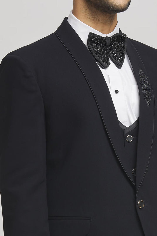Nawaaz Placed Embellishment Tuxedo Pant Set