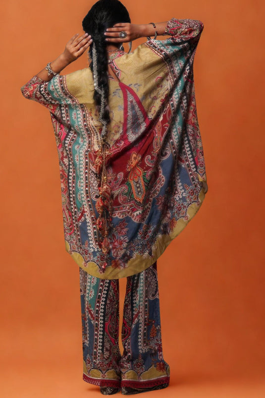 Sawariya Cm-Cotton Muslin Printed Co-ord Set with Mirror Embellishments