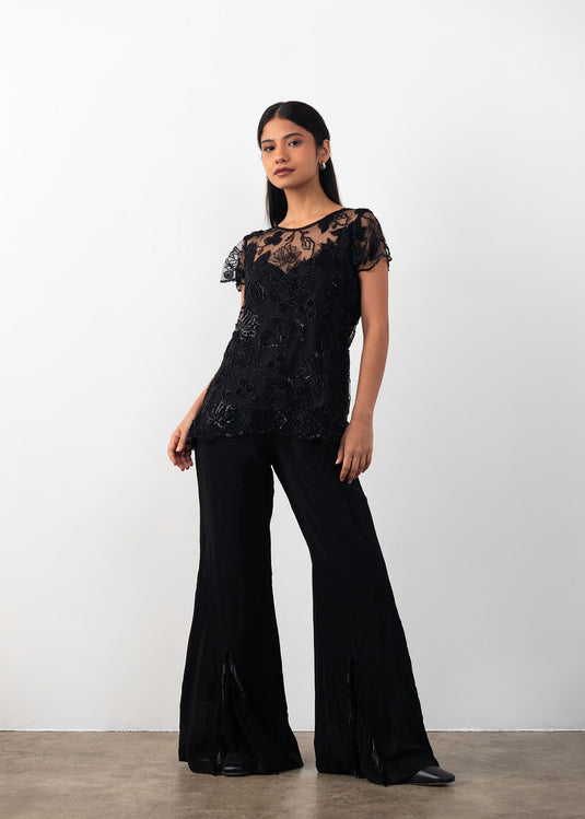 Net Embroidered Coord