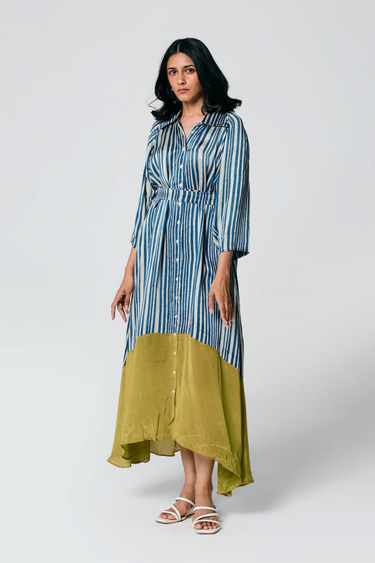 Stripes dress with belt