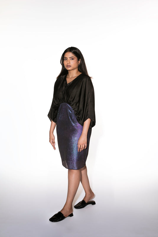 Metallic Gather Dress