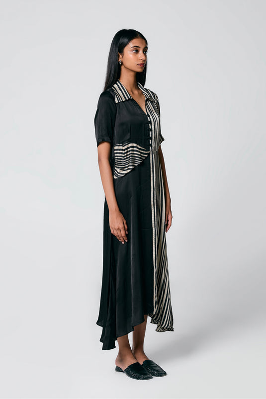 Half and Half dress - Maroon