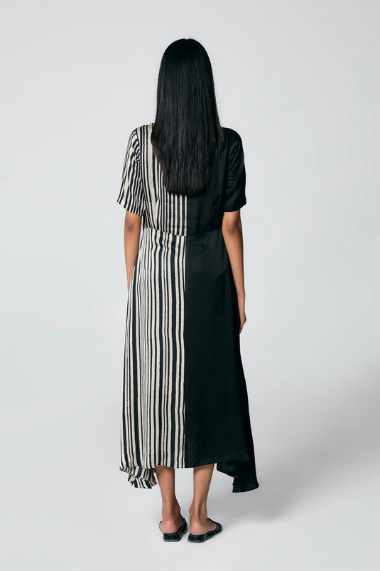 Half and Half dress - Maroon
