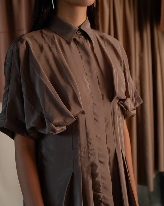 Pleated Shirt Dress