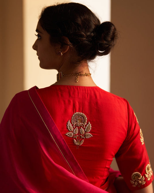Gulabi Rani Zardosi Blouse