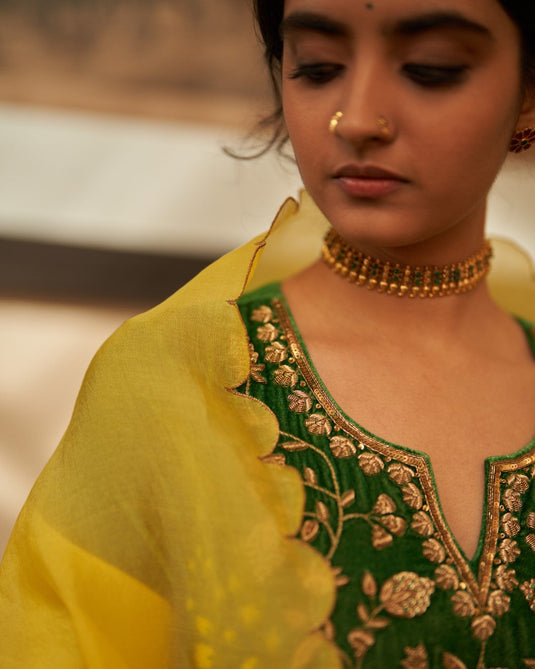 Makhmal Rani Bahar Kurta set
