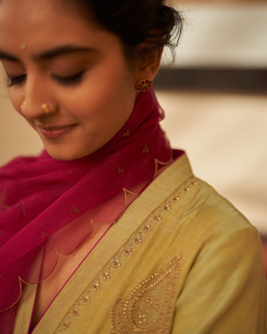 Pista Jamuni Rani Kurta set