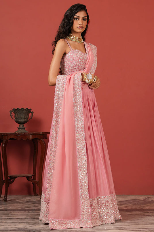 Hand-Embroidered Bustier Lehenga Set