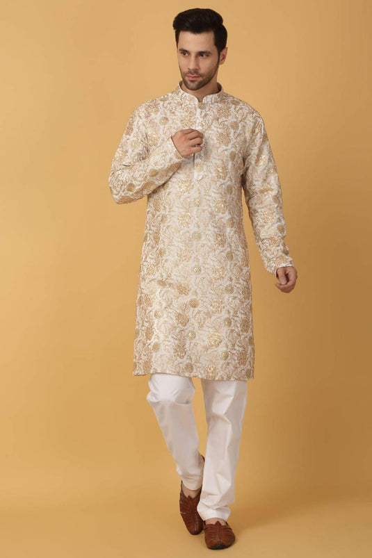 Zar Firdaus Embroidered Kurta Set - Ivory