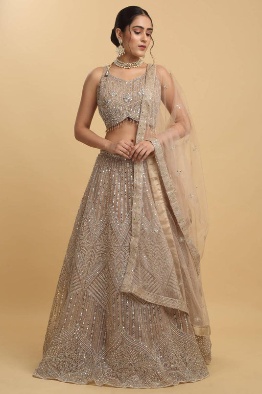 Heer Mirror And Zari Embroidered Lehenga Set