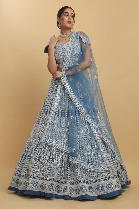 Suhana Mirror Embroidered Leaf Neck Lehenga Set