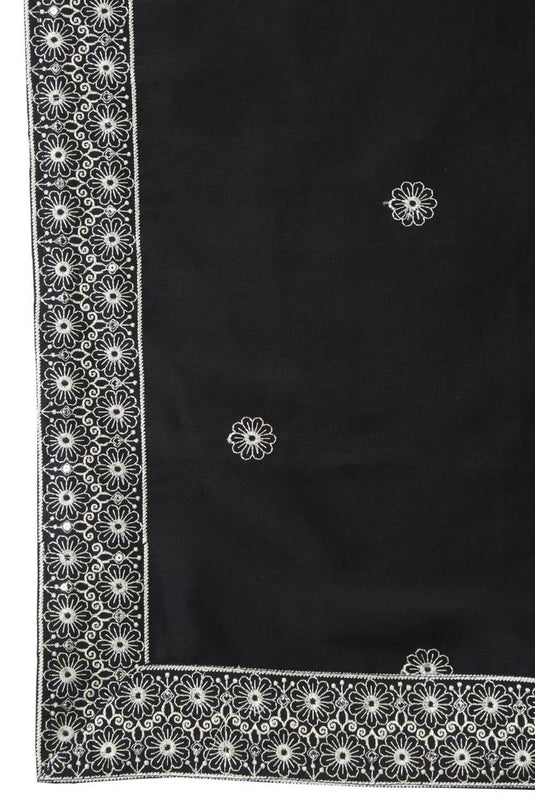 Nawaab Embroidered Kurta Dupatta Pants Set - Black