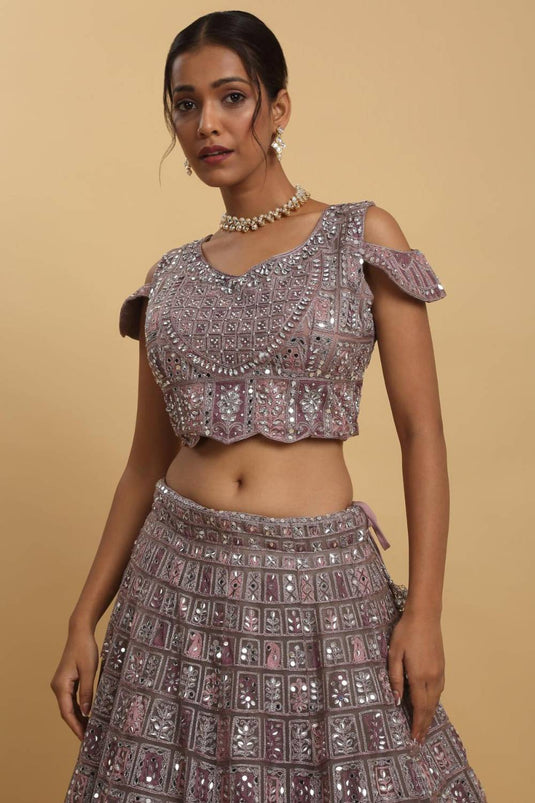 Gunaar Mirror Embroidered Lehenga Set
