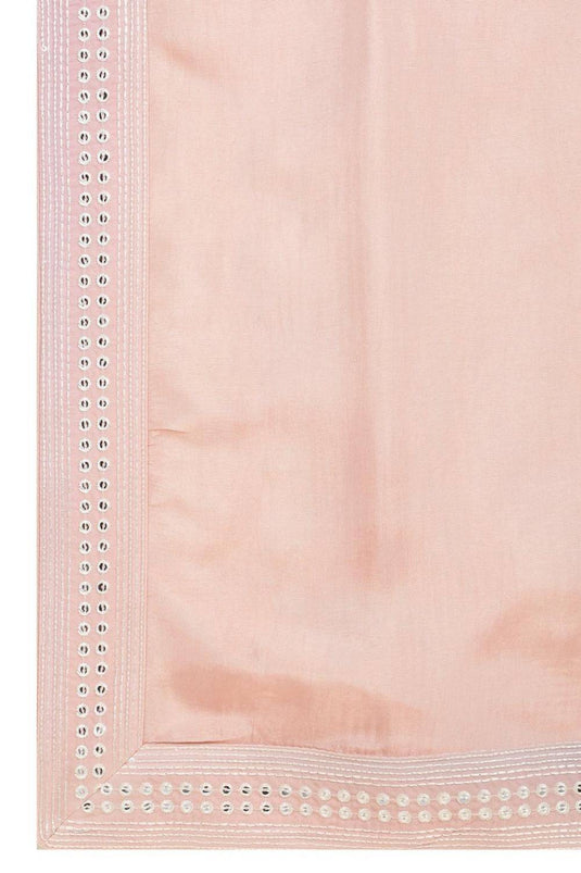 Ambar Ombre Embroidered Kurta Dupatta Set - Pastel Coral