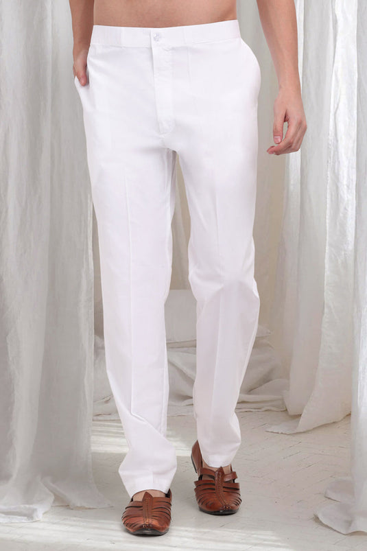 Buta Phool Embroidered Abstract Floral Kurta Pant Set - White