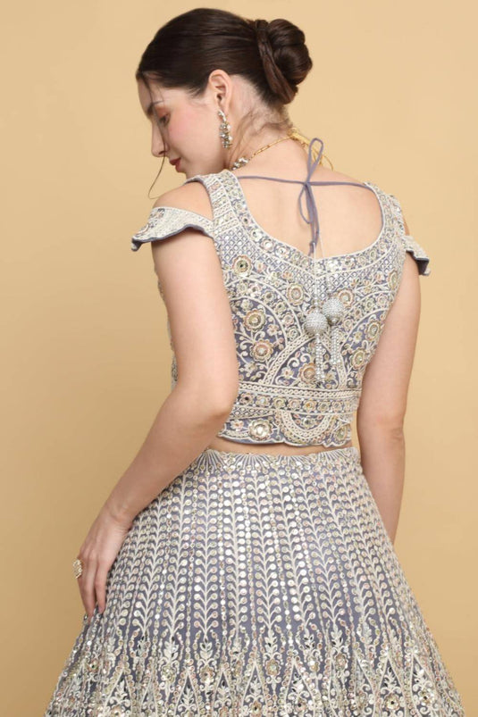 Mayur-upwan Embroidered Floral Bridal Lehenga Set