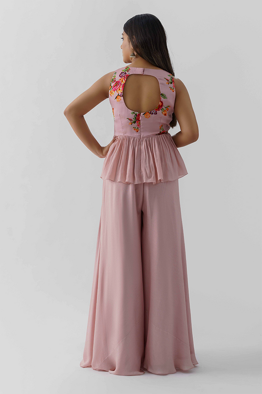 Blush Pink Flared Pant Set