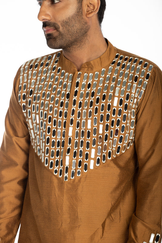 Mustard Embroidered Set