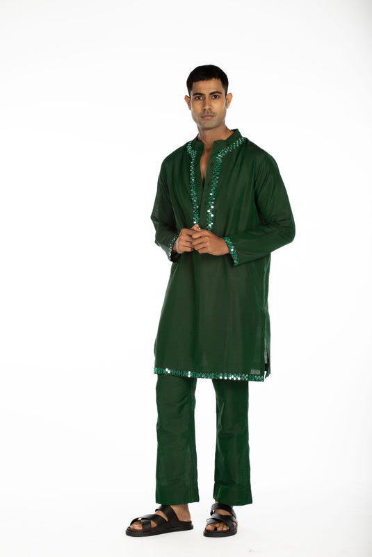 Green Embroidered Set