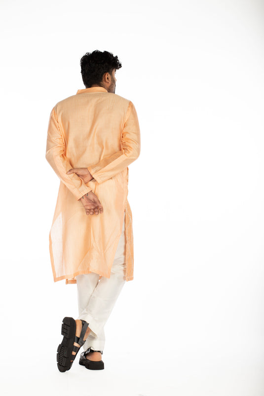 Peach Embroidered Set