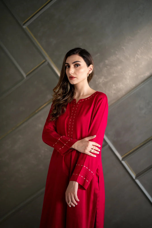 Magenta Pink Kurta With Pants