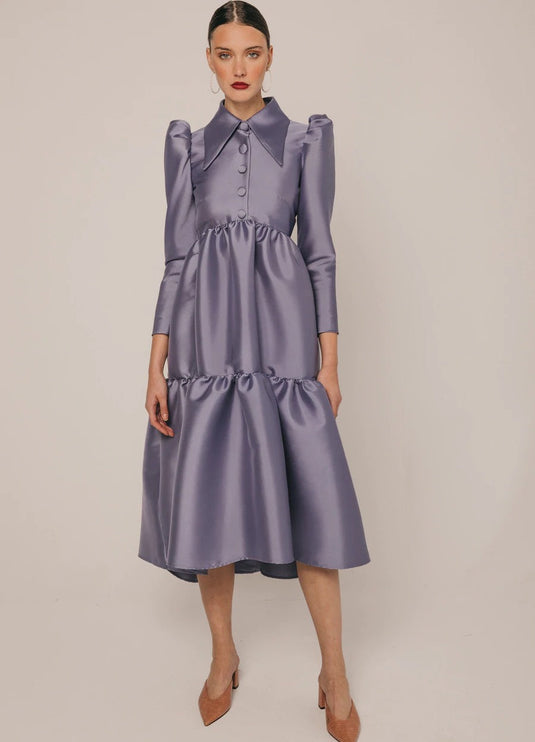 Khushboo & Pankaj - Dusty Grey Tier Dress