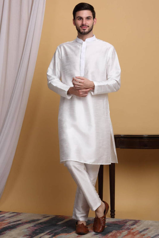 Kohima Embroidered Open Jacket Set - Ivory