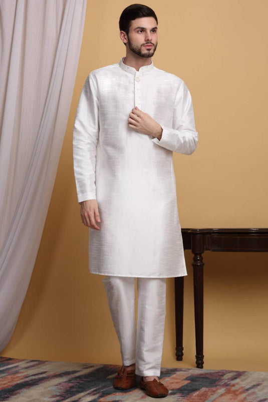 Ved Embroidered Open Jacket Set - Ivory Cream