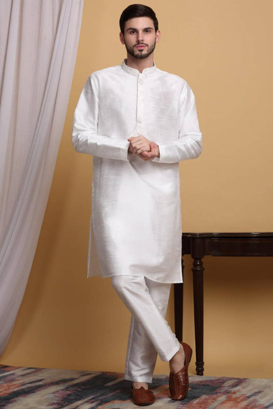 Ved Embroidered Open Jacket Set - Ivory Cream