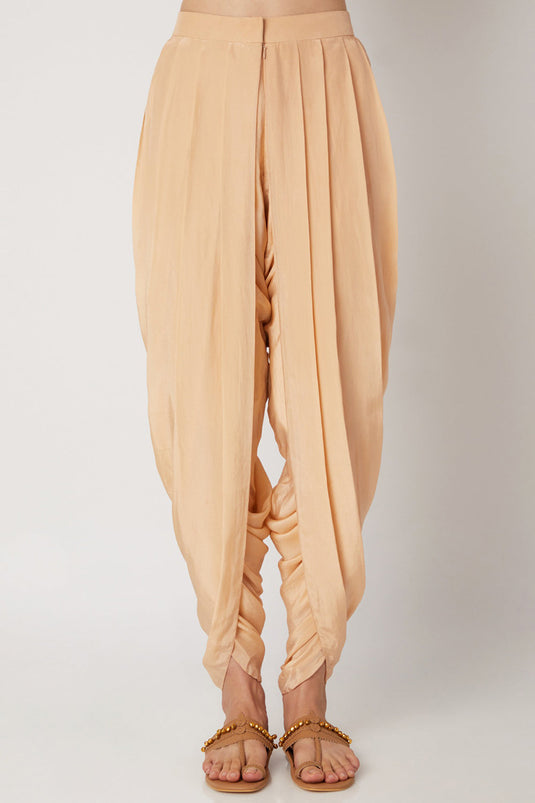 Embroidered Peach Dhoti Set - Auraya Fashion - - #tag1# - #tag2# - #tag3# - #tag3#