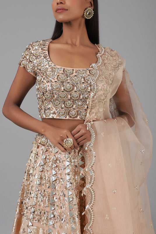 Embroidered Pink Lehenga Set - Auraya Fashion - - #tag1# - #tag2# - #tag3# - #tag3#