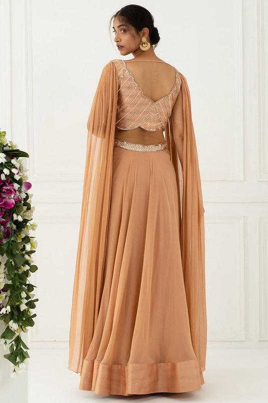 Hand Embroidered Blush Pink Cut-Out Gown - Auraya Fashion - - #tag1# - #tag2# - #tag3# - #tag3#
