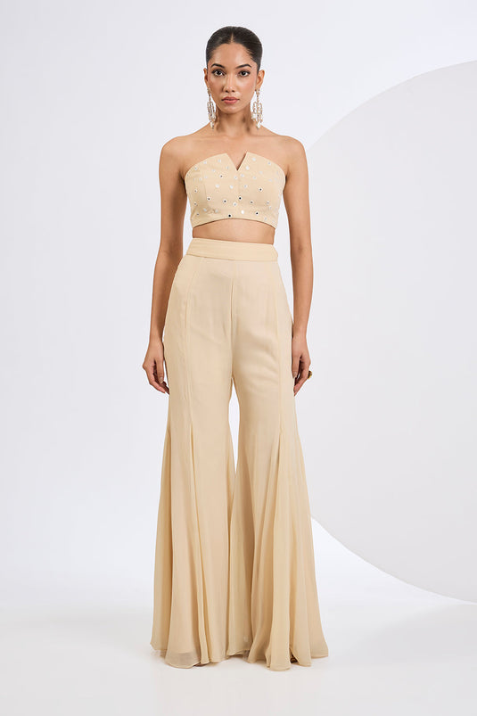 Heavily Embroidered Cape Jacket Set