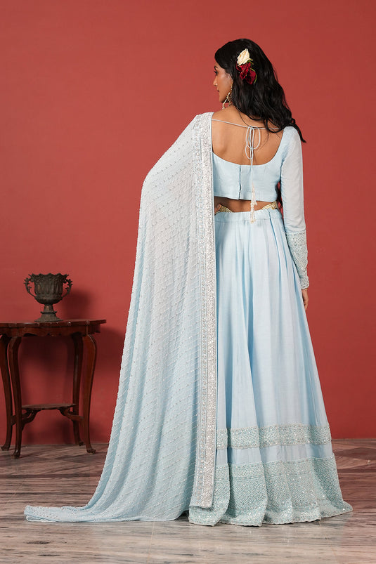 Powder Blue Royal Lehenga Set