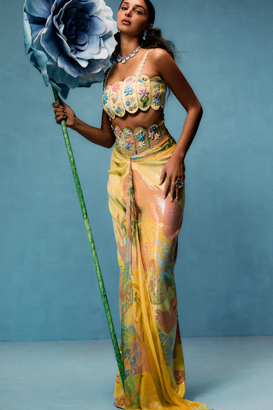 Mimosa Draped Skirt Blouse