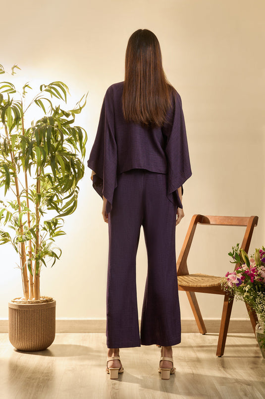 Purple Poncho Style Coord