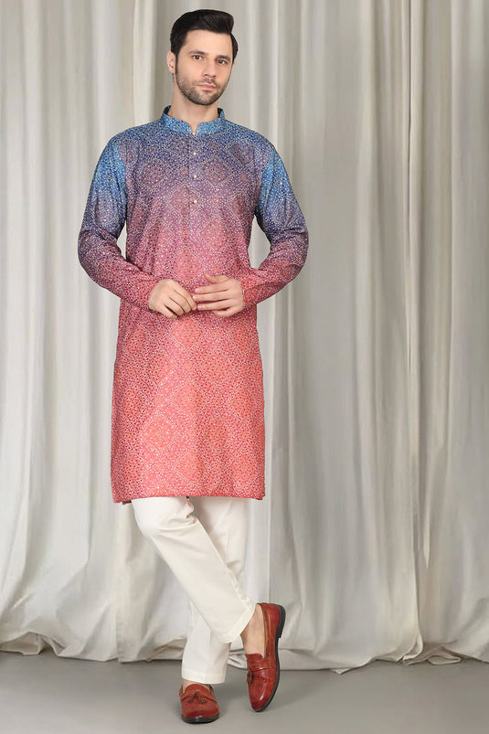 Bandhini Bahaar Embroidered Kurta Set With Back Elastic Pants